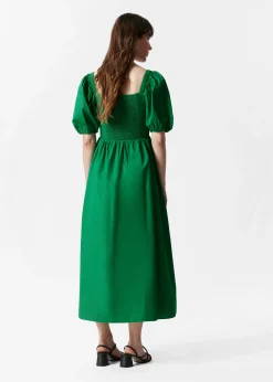 Midikleid mit Puffärmeln