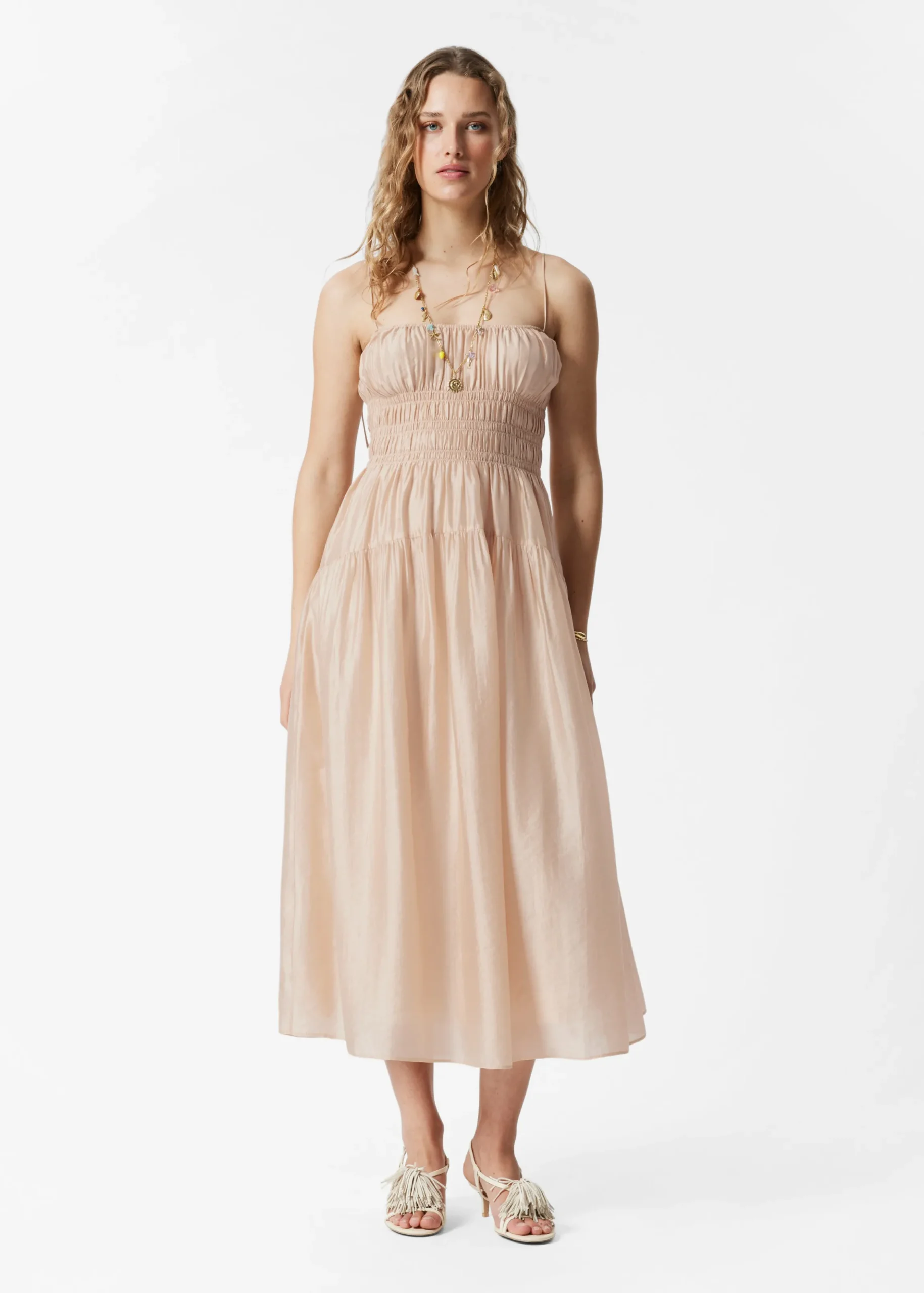 Midikleid mit Raffungen