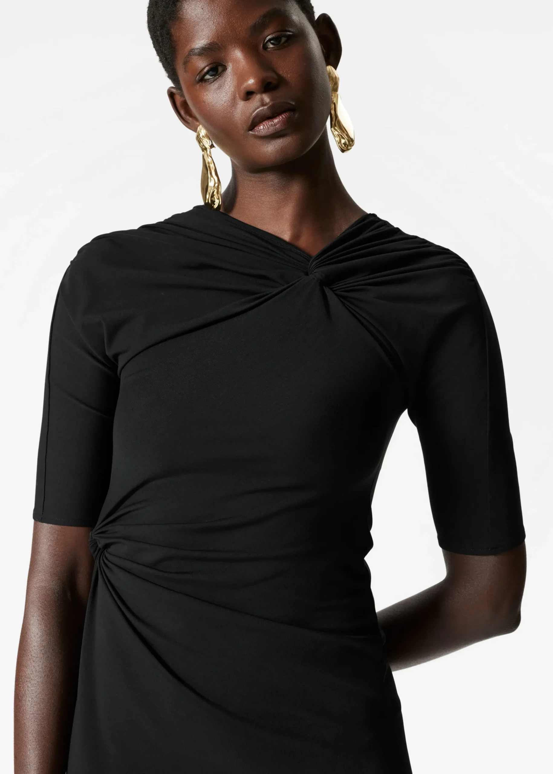 Midikleid mit Raffungen