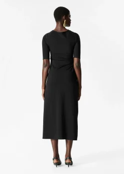 Midikleid mit Raffungen