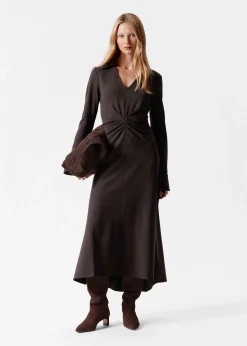 Midikleid mit Raffungen an der Taille