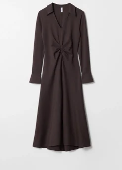 Midikleid mit Raffungen an der Taille