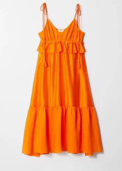 Midikleid mit schmalen Trägern