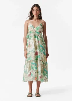 Midikleid mit schmalen Trägern