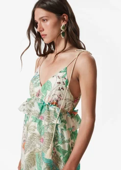 Midikleid mit schmalen Trägern