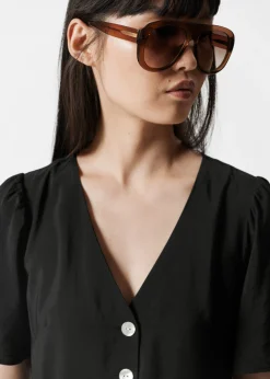 Midikleid mit V-Ausschnitt