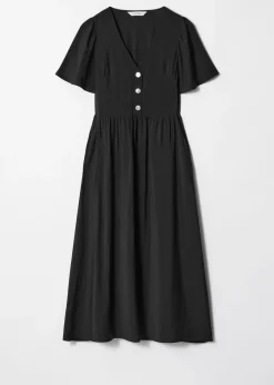 Midikleid mit V-Ausschnitt