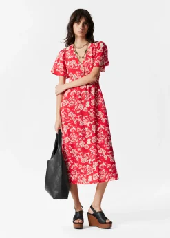 Midikleid mit Volantärmeln