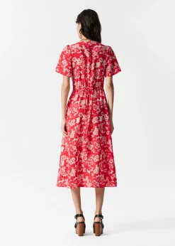 Midikleid mit Volantärmeln