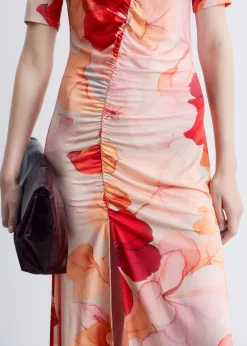 Midi-Strickkleid mit Raffungen