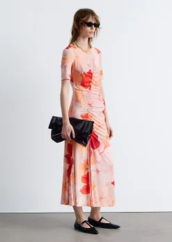 Midi-Strickkleid mit Raffungen