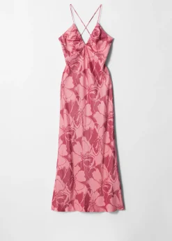 Midi-Trägerkleid aus Satin