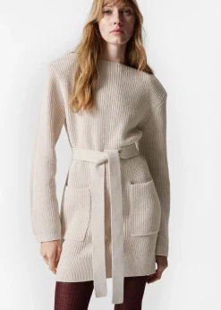 Minikleid aus Wolle mit Gürtel