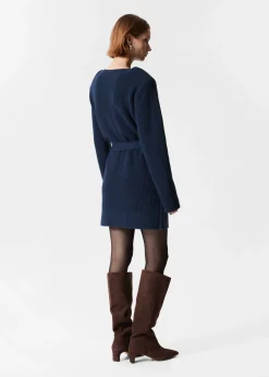 Minikleid aus Wolle mit Gürtel
