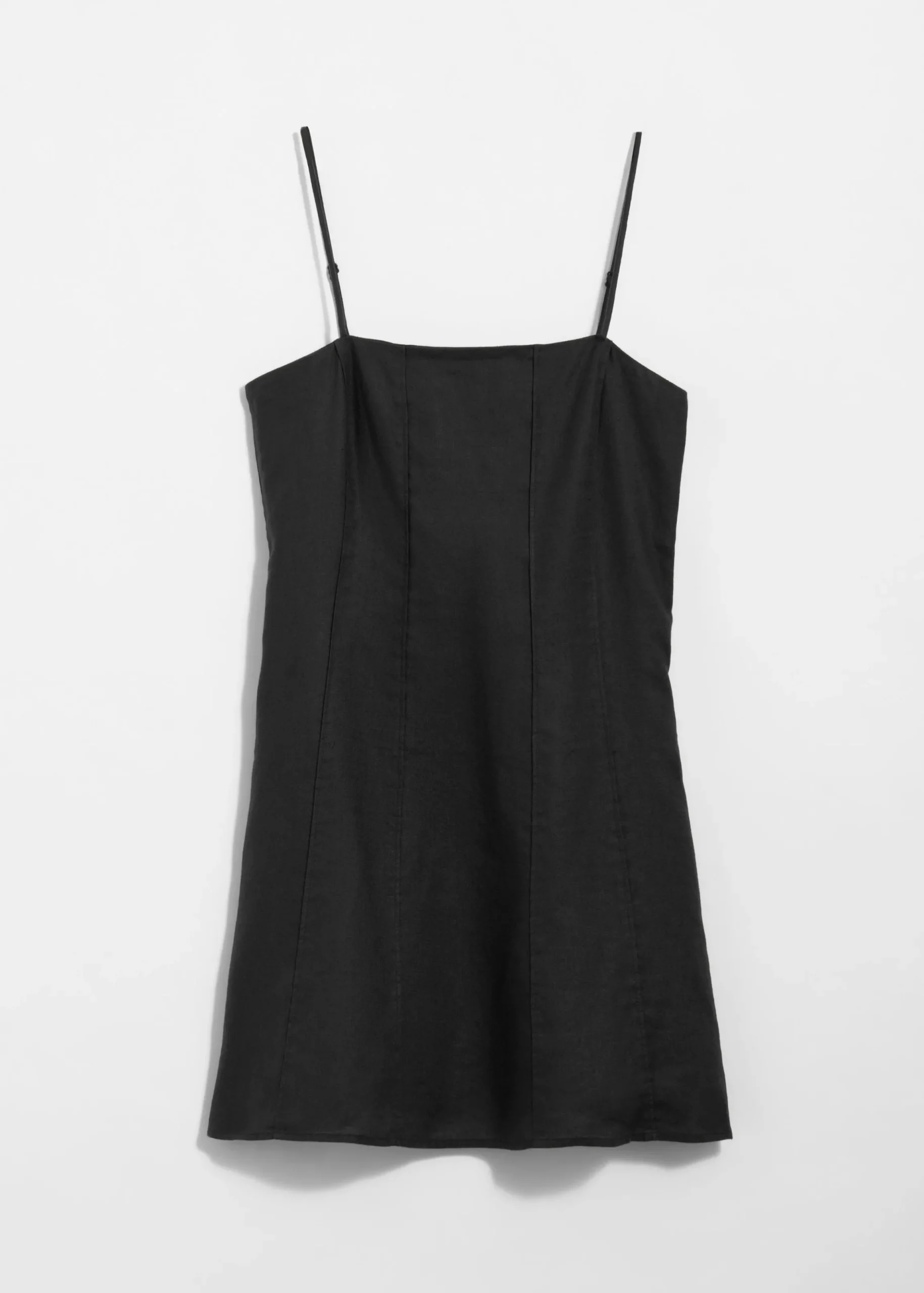 Mini-Leinenkleid mit schmalen Trägern