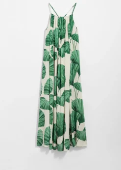 Neckholder-Maxikleid mit Falten
