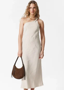 One-Shoulder-Midikleid