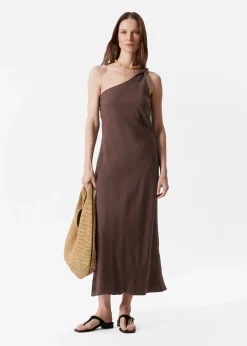 One-Shoulder-Midikleid