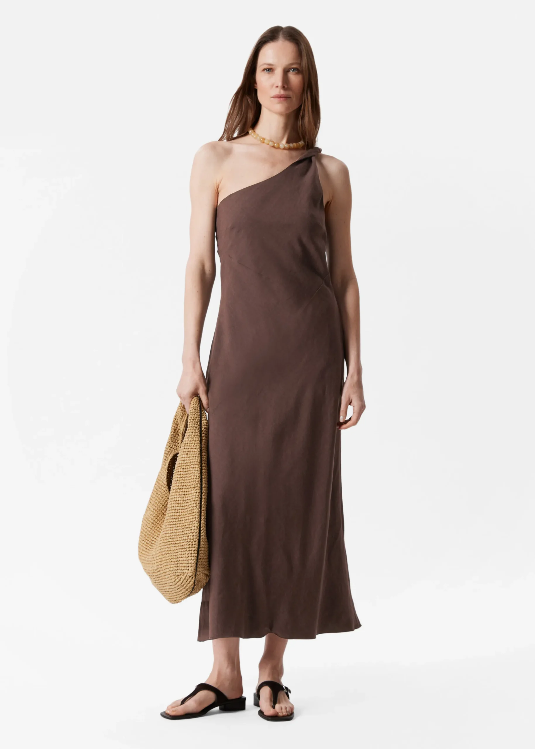 One-Shoulder-Midikleid