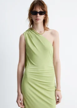 One-Shoulder-Midikleid mit Schal