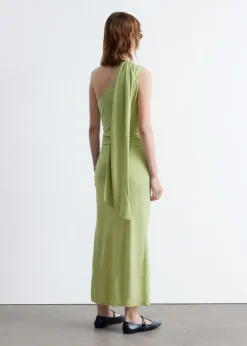 One-Shoulder-Midikleid mit Schal