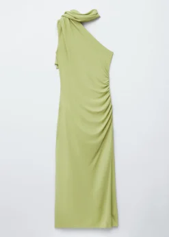 One-Shoulder-Midikleid mit Schal