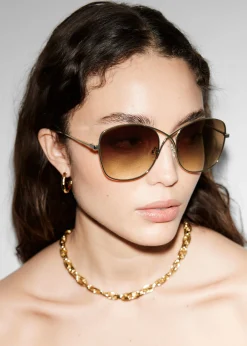Oversized-Sonnenbrille mit überkreuztem Rahmen