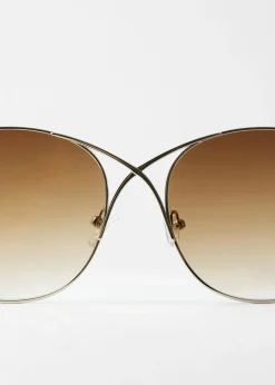 Oversized-Sonnenbrille mit überkreuztem Rahmen