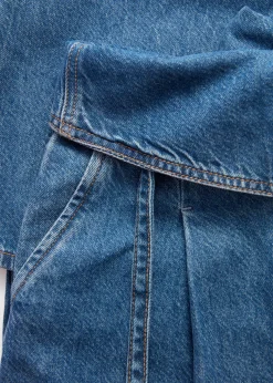 Paperbag-Jeans mit weitem Bein