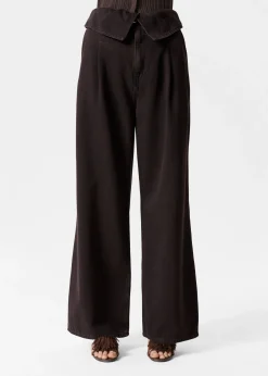Paperbag-Jeans mit weitem Bein