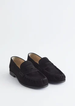 Penny-Loafer aus Veloursleder