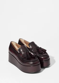 Plateau-Loafer aus Leder