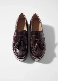 Plateau-Loafer aus Leder
