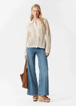 Pointelle-Strickjacke