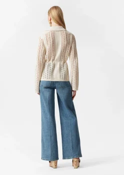 Pointelle-Strickjacke