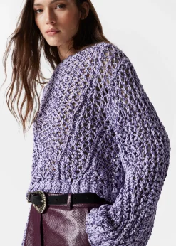 Pullover mit Lochstrickmuster
