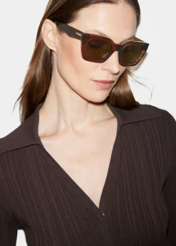 Rechteckige Sonnenbrille aus Acetat