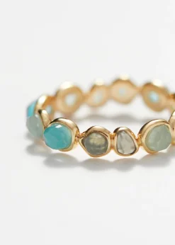 Ring mit organischen Glassteinen