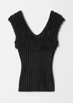 Rippstrickoberteil mit Fransen