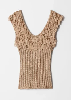 Rippstrickoberteil mit Fransen