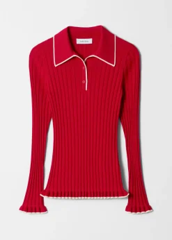 Rippstrick-Poloshirt