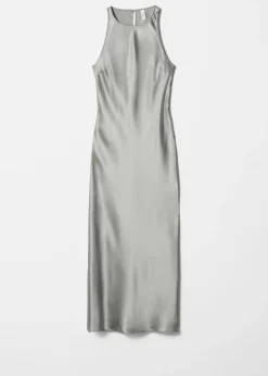 Ärmelloses Midikleid aus Satin