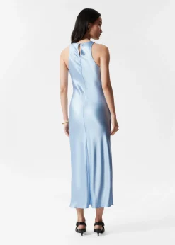 Ärmelloses Midikleid aus Satin