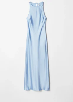 Ärmelloses Midikleid aus Satin