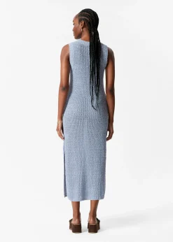 Ärmelloses Midikleid aus Seidenmischung