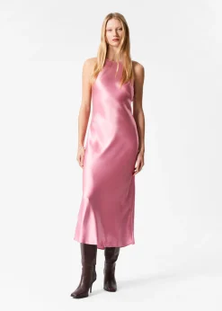 Ärmelloses Midikleid aus Satin