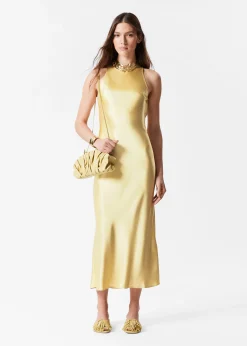 Ärmelloses Midikleid aus Satin