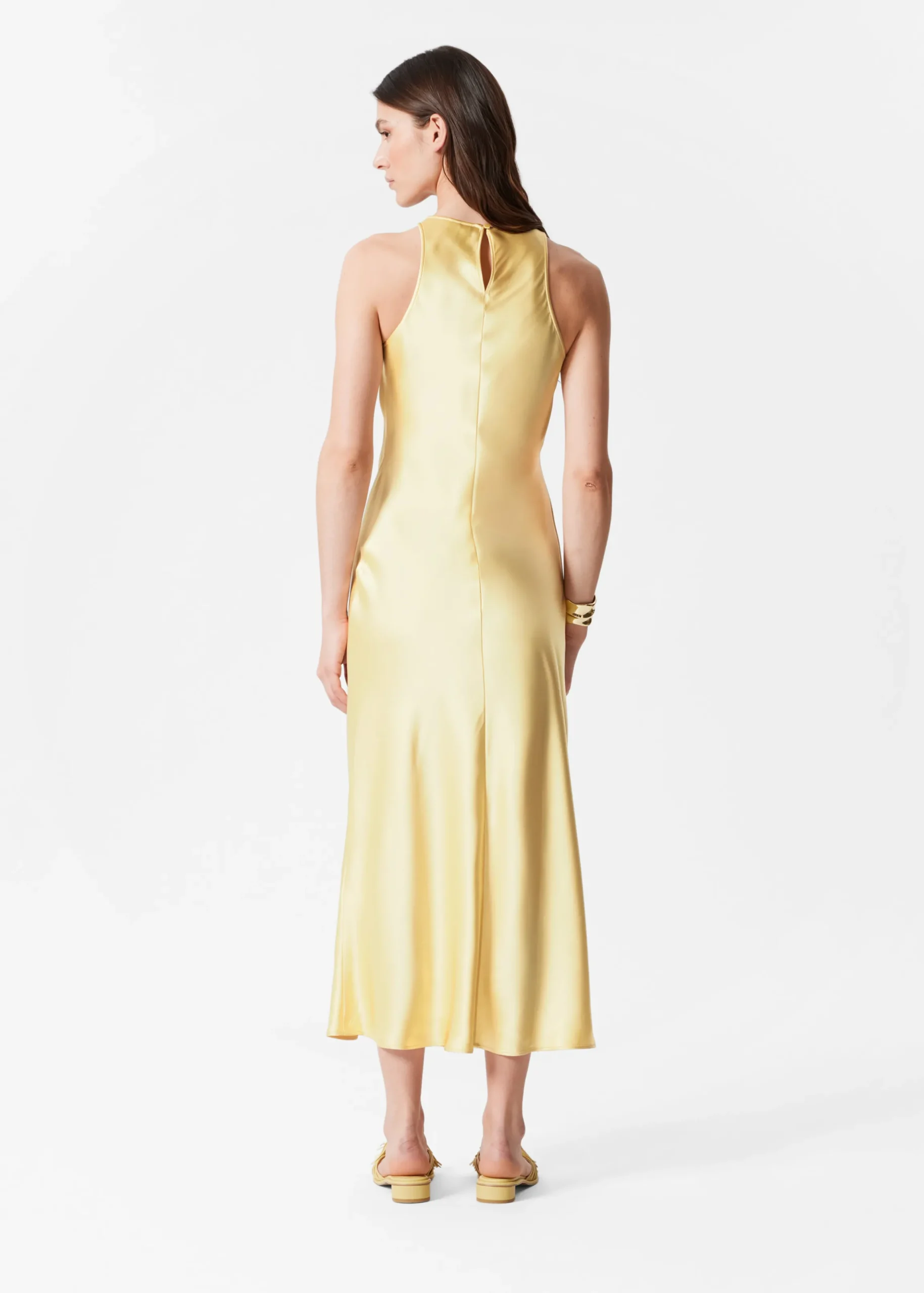 Ärmelloses Midikleid aus Satin