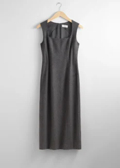 Ärmelloses Midikleid aus Wolle