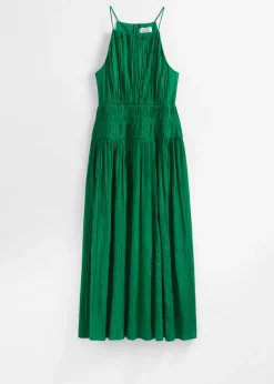 Ärmelloses Midikleid mit Raffungen